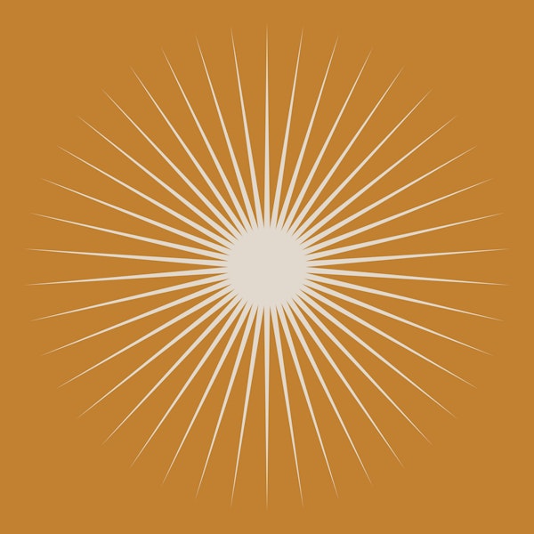 Retro Golden Sunburst Pattern