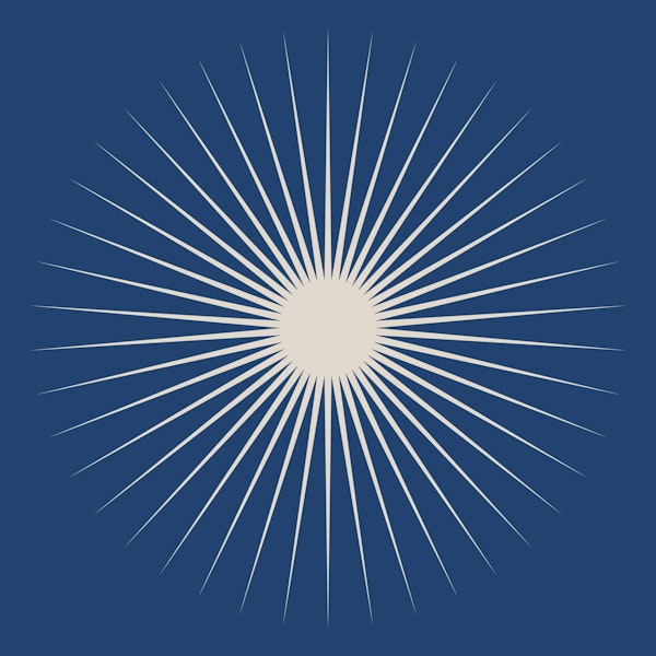 Elegant Sunburst Wallpaper in Deep Blue