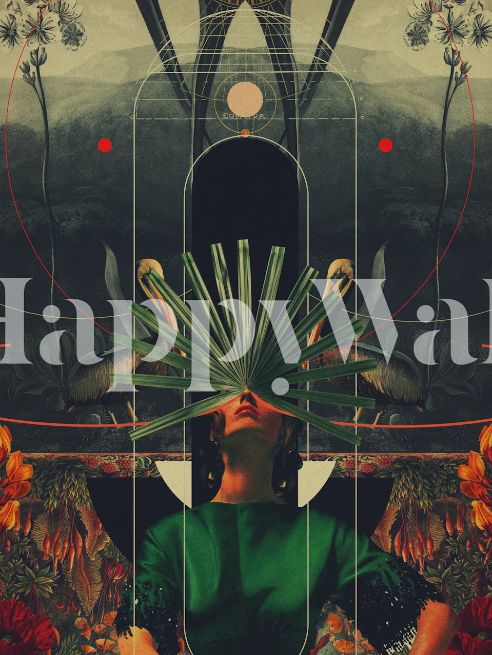 Artistic wallpaper design featuring bold elements