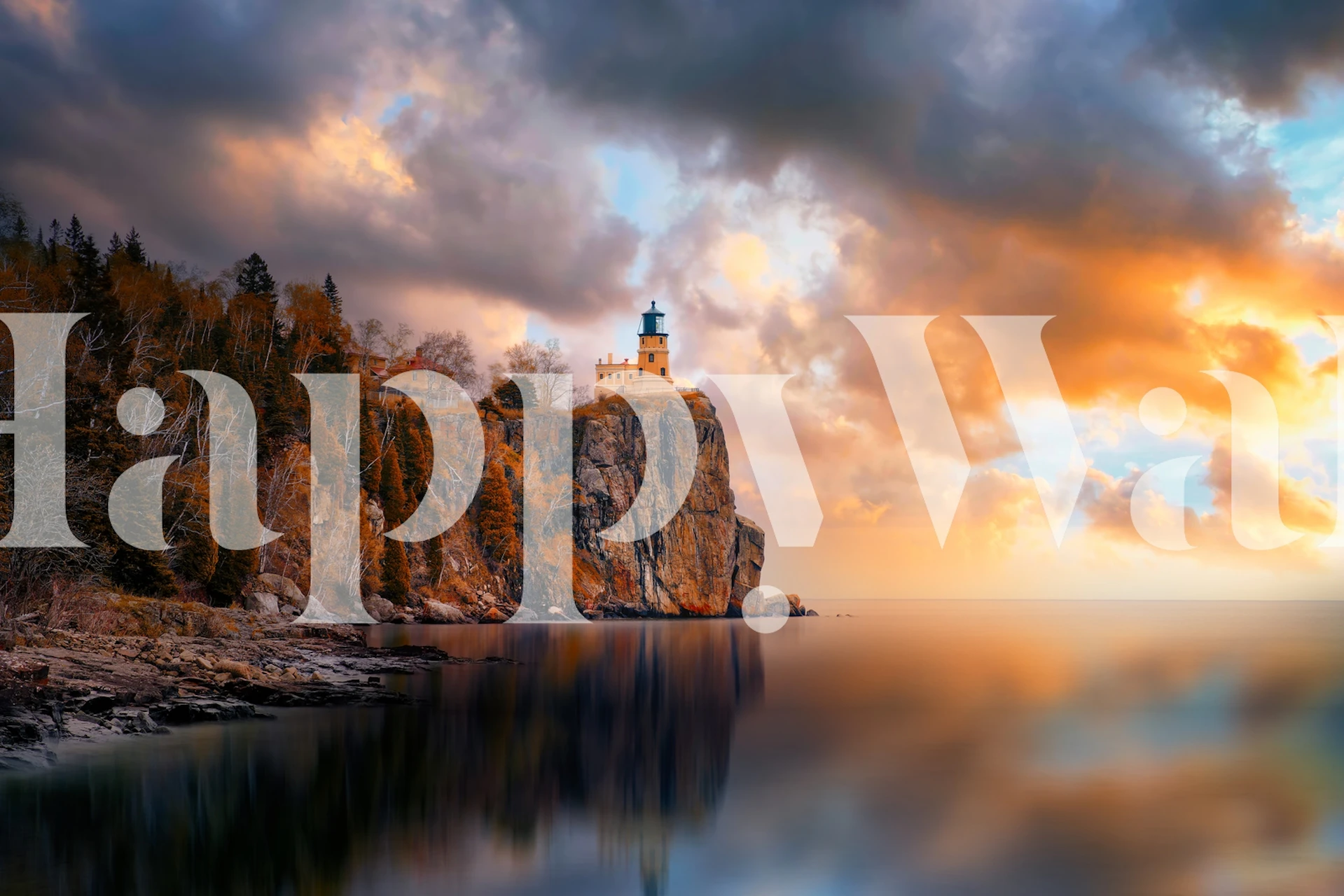 Split Rock Lighthouse Wall Mural showcasing the picturesque coastal scene