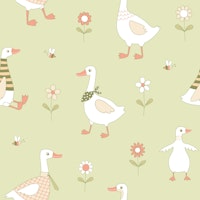 Geese chasing bees green carta da parati