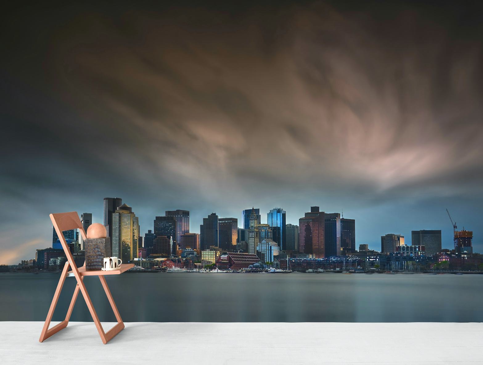 Buy Boston Skyline Wallpaper Free Us Shipping At Happywall Com