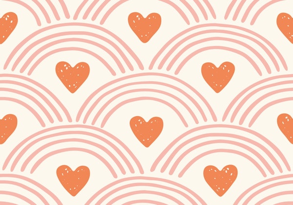 Arches and Hearts Red