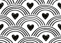 Arches and Hearts Black and White behang