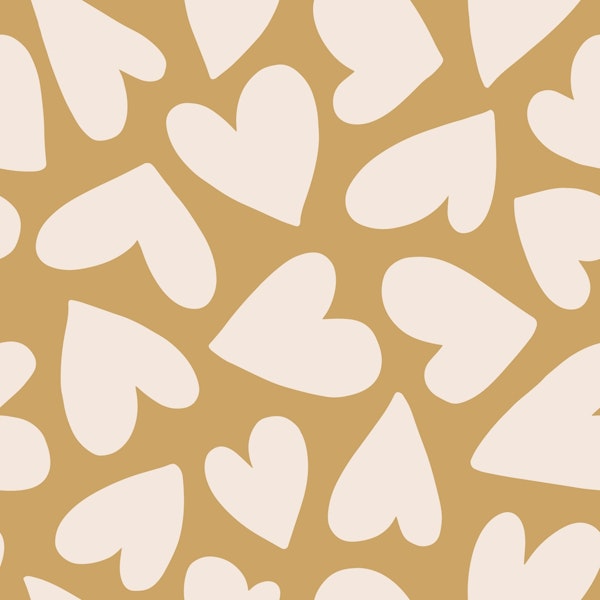 Playful Hearts Mustard Yellow