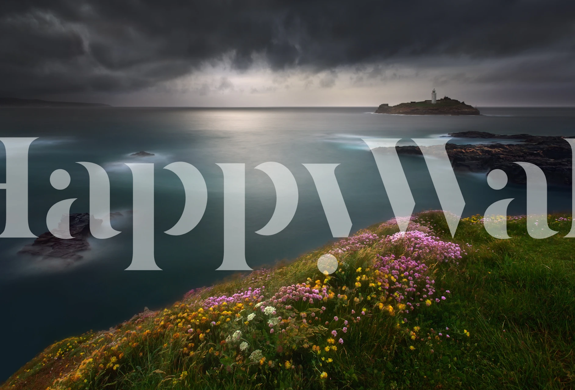 Papier peint côtier Godrevy Point dans une pièce