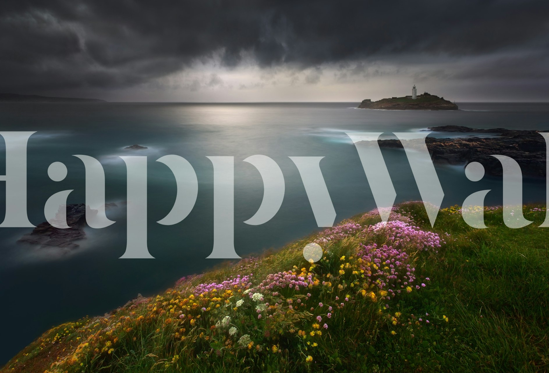 Carta da parati costiera Godrevy Point in una stanza