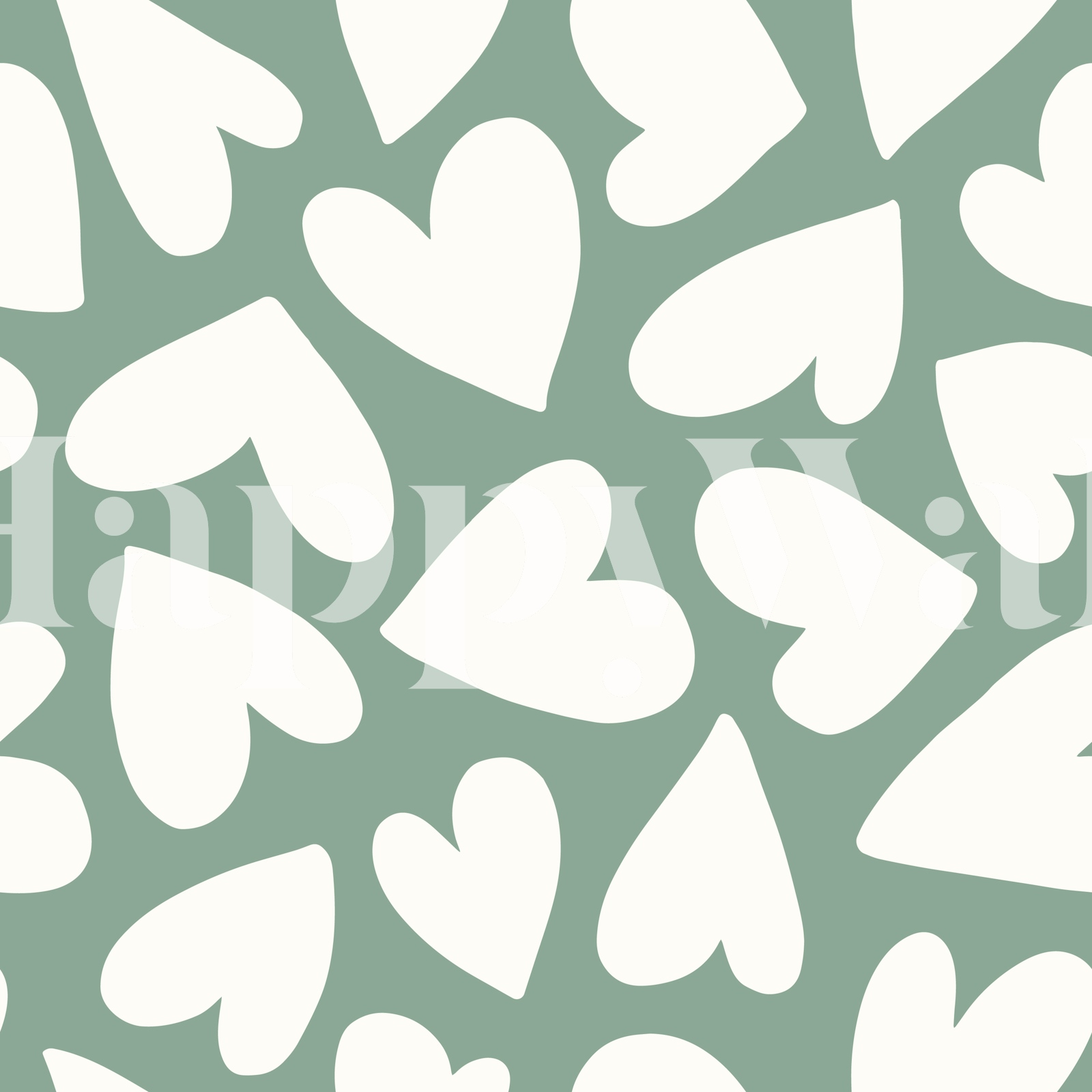 Sage Green Heart Wallpaper for Kids Rooms — free download