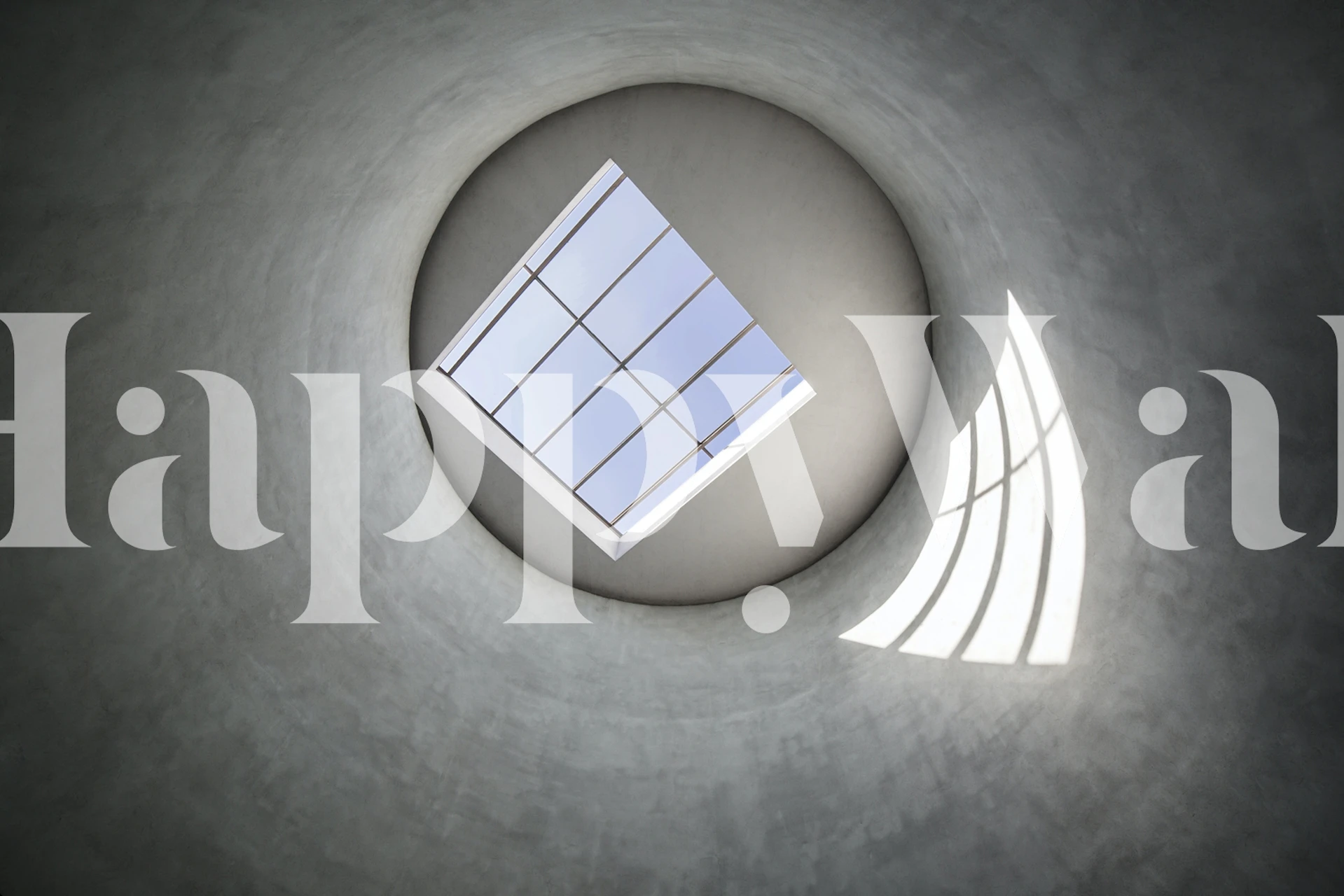 Abstract ceiling view with gray tones and a skylight wallpaper