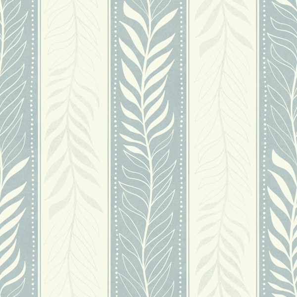 Classic Botanical Stripes (Glacier Blue)