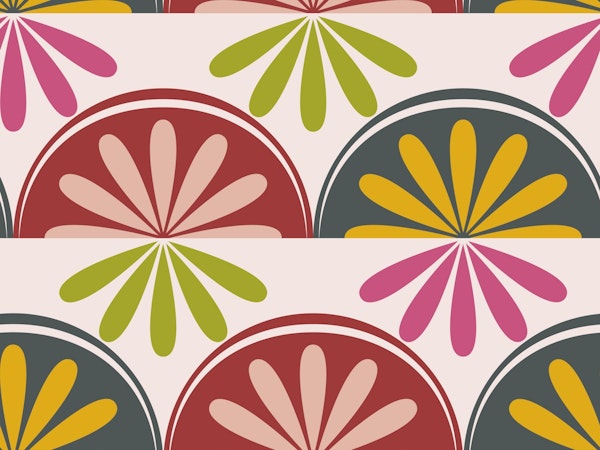 Mid-Century Floral Burst