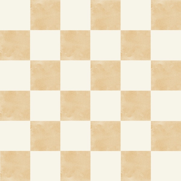 Golden Vintage Watercolour Checkered Squares