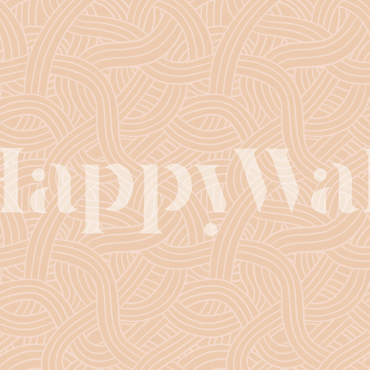 Interwoven waves in peach wallpaper in a room