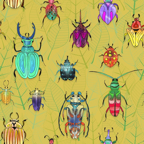 Beetles of the world yellow background