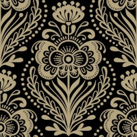 Elegant Floral Design Black & Gold tapete