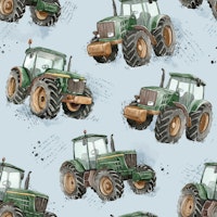 Watercolor Tractors - blue behang