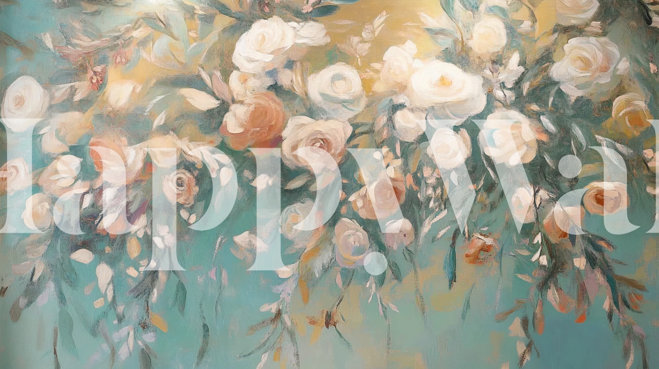 Vintage Bloom Serenity florale Tapete in einem Raum