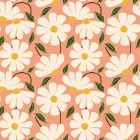 Wild Daisies pattern - peach carta da parati