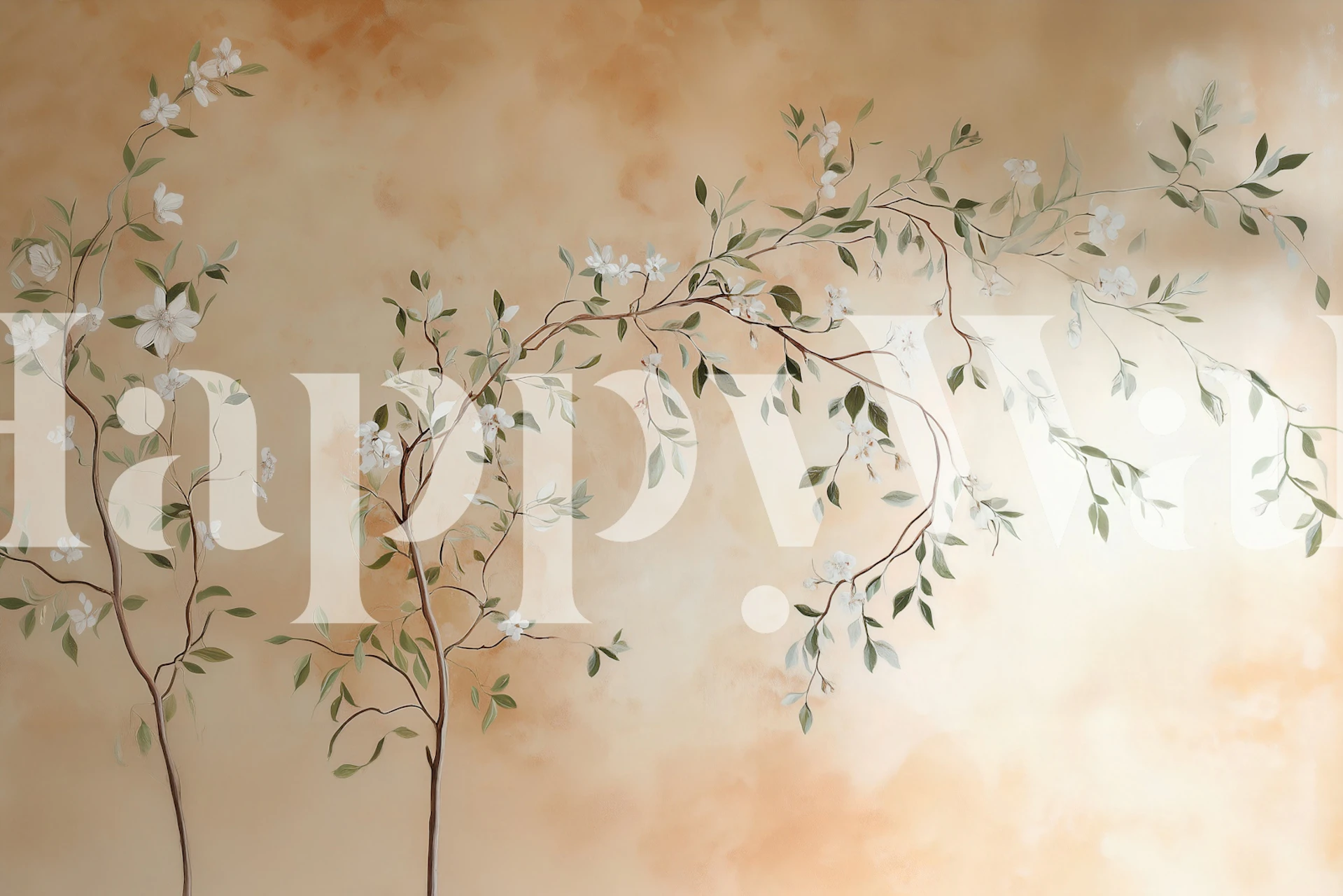 Elegant Floral Branches tapet i et rom