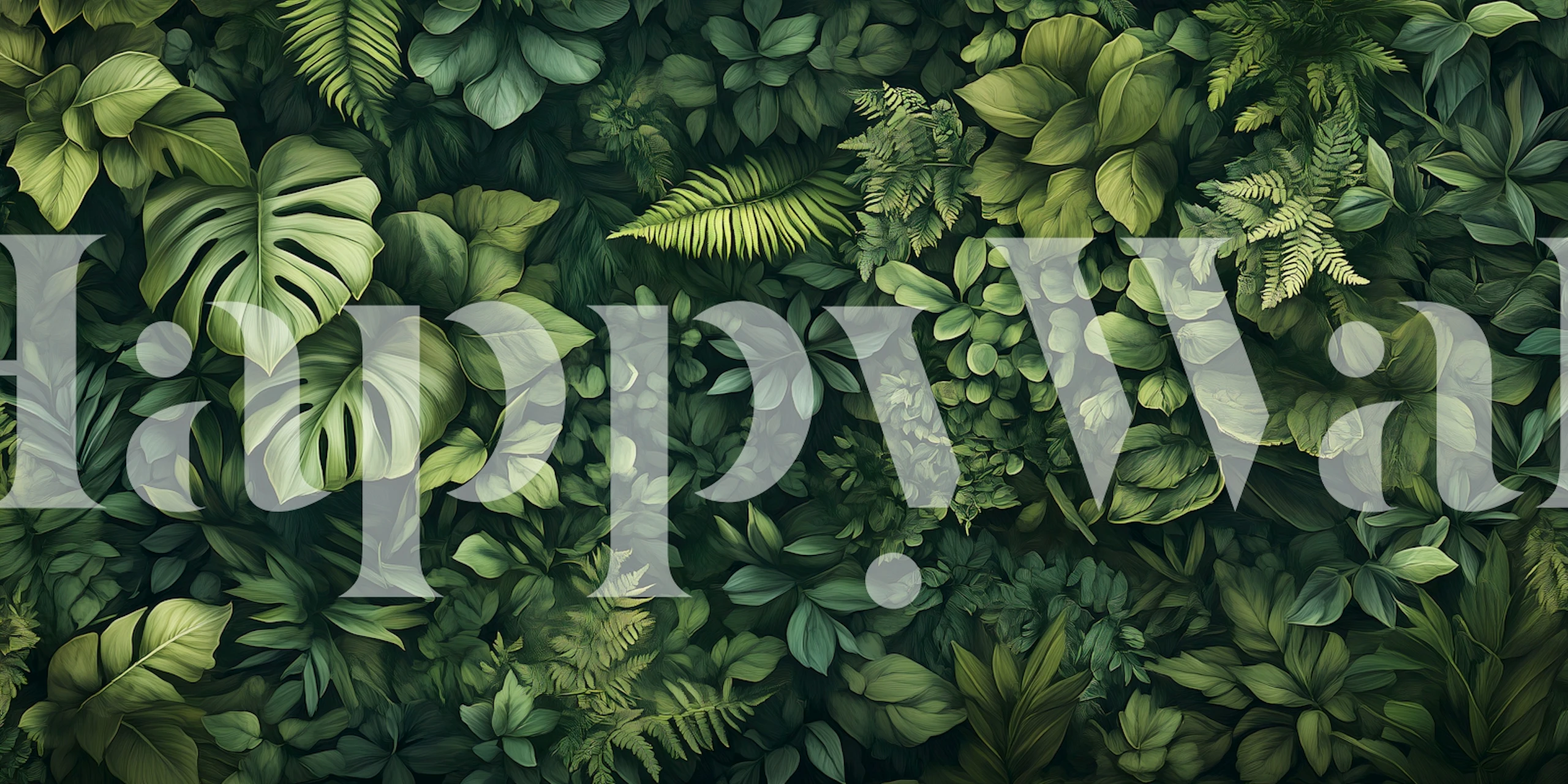 Leafy Jungle Retreat -tapetti sisustuksessa