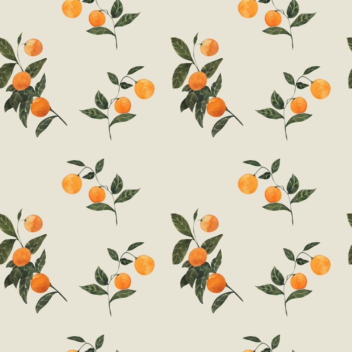 Lush Orange Pattern - Happywall