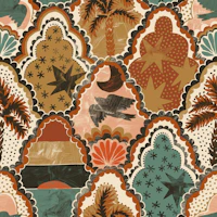 Bohemian Tiles Earth tones papiers peint