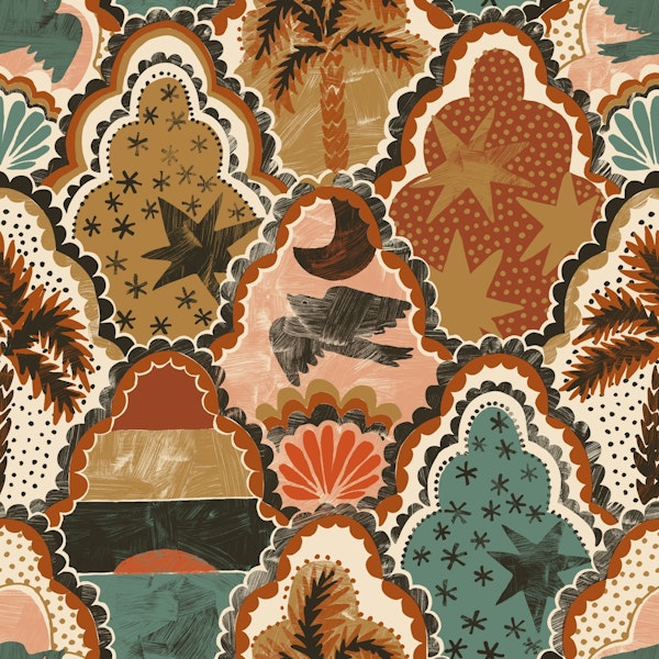 Bohemian Tiles Earth tones