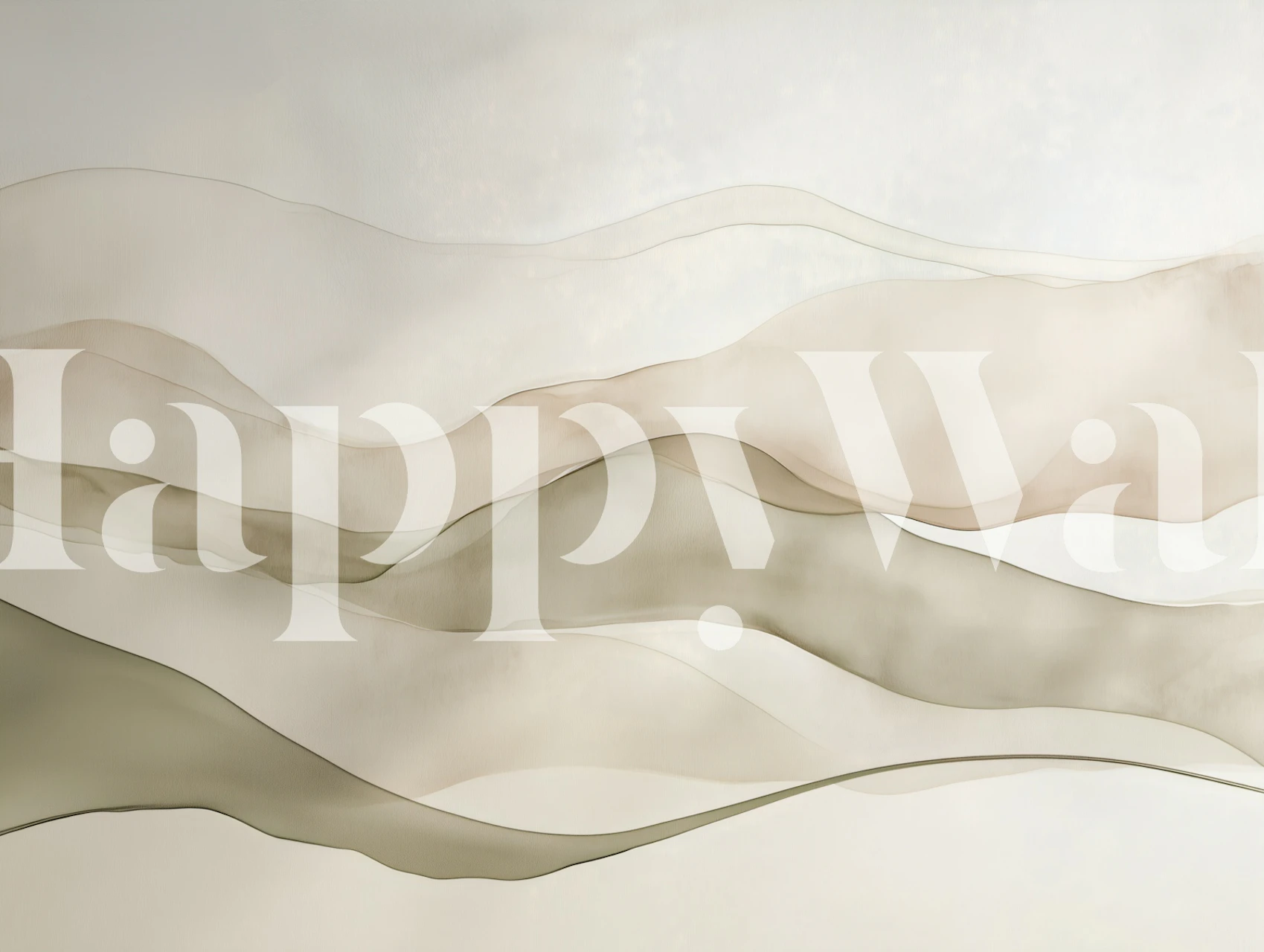 Beige und graue fließende Linien Wandtapete in modernem Stil