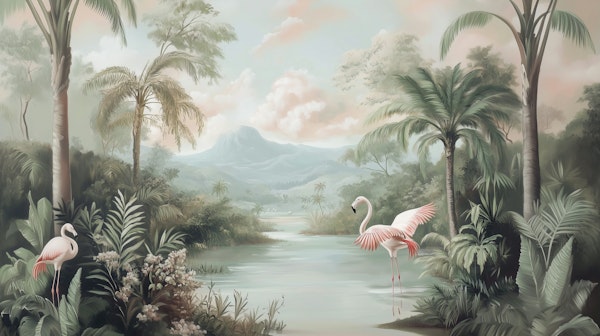 Tropical Flamingo Paradise