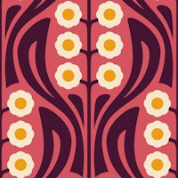 Vintage Retro Daisy Harmony Pink - S papiers peint