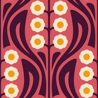 Vintage Retro Daisy Harmony Pink - L papiers peint