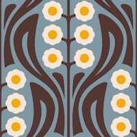 Vintage Retro Daisy Harmony Blue - S papiers peint