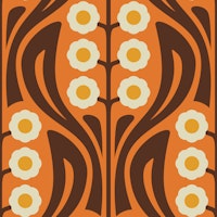 Vintage Retro Daisy Harmony Orange - L papiers peint