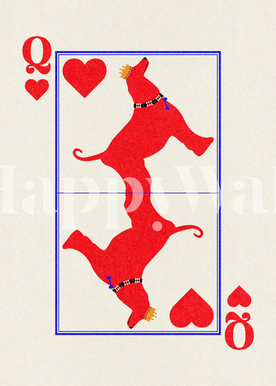 Design de papel de parede Queen Afghan Card em um quarto