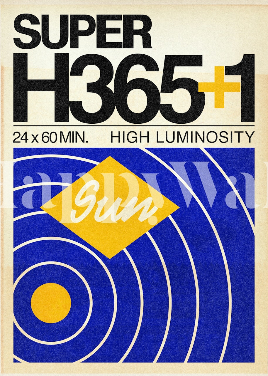 Diseño de papel tapiz Super Helios en una habitación