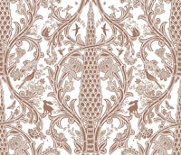 Mocha Mousse Damask inv. tapeta