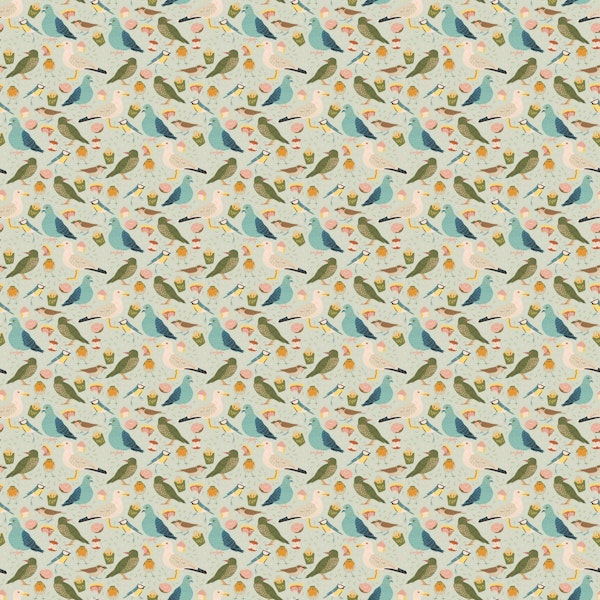 City Birds on light blue