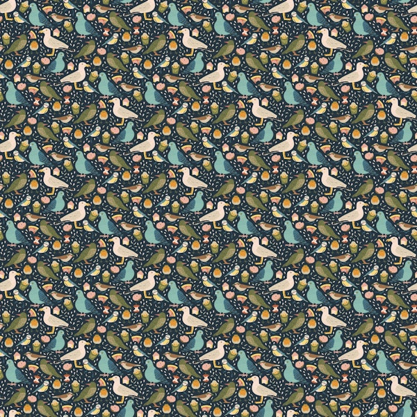 City Birds on dark blue