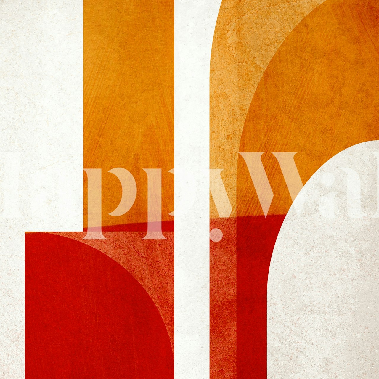 Orange and red geometric abstract patterns wallpaper