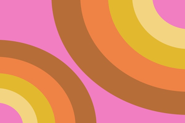Bold Earthy Bright Pink Rainbow Shapes