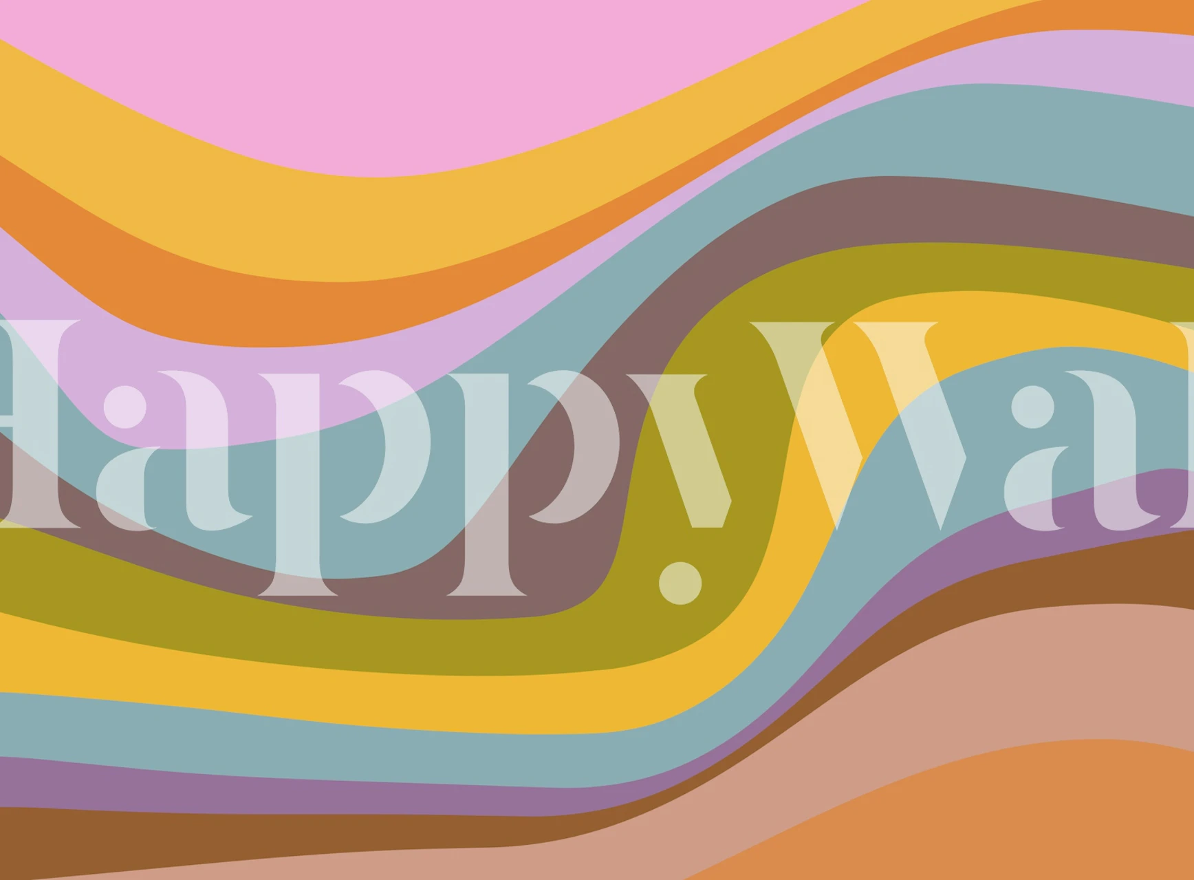 Rainbow Abstract Waves wallpaper in a room