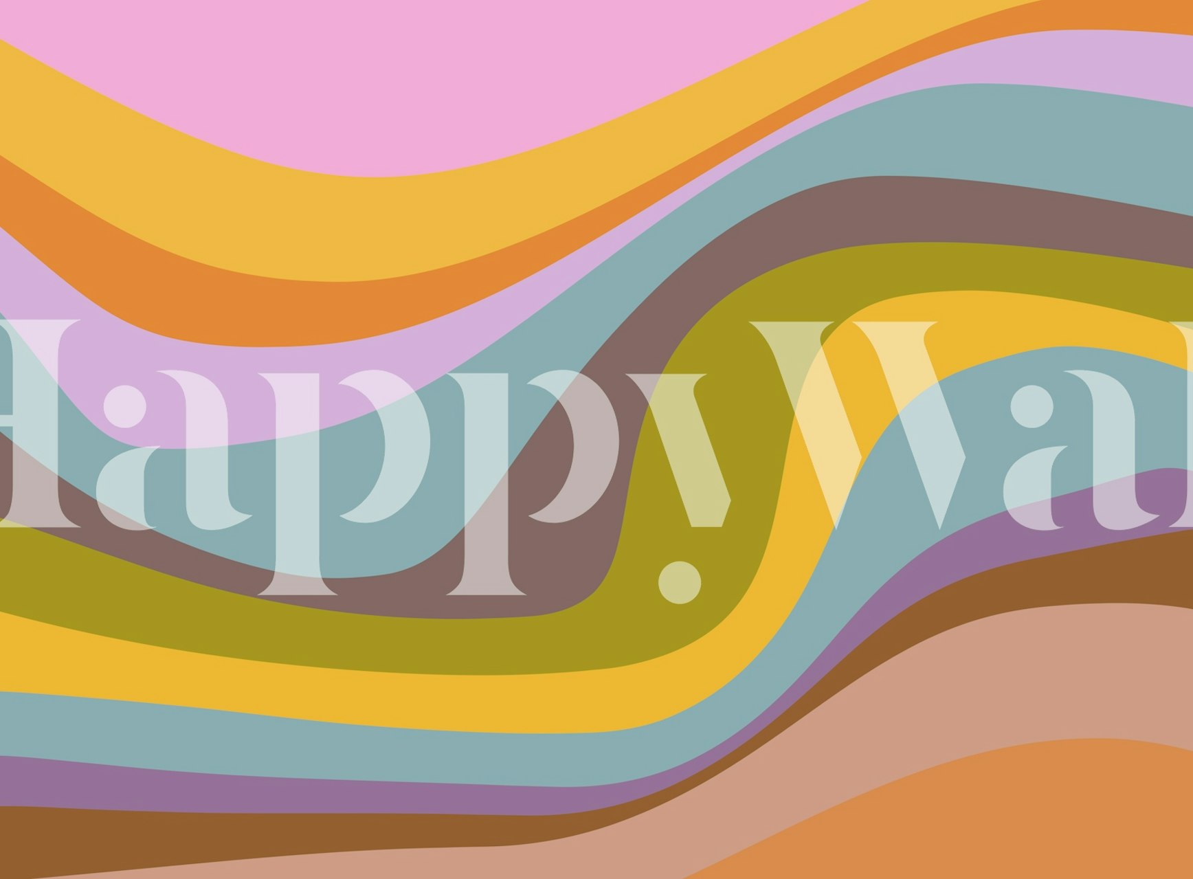 Papel de parede Rainbow Abstract Waves em uma sala