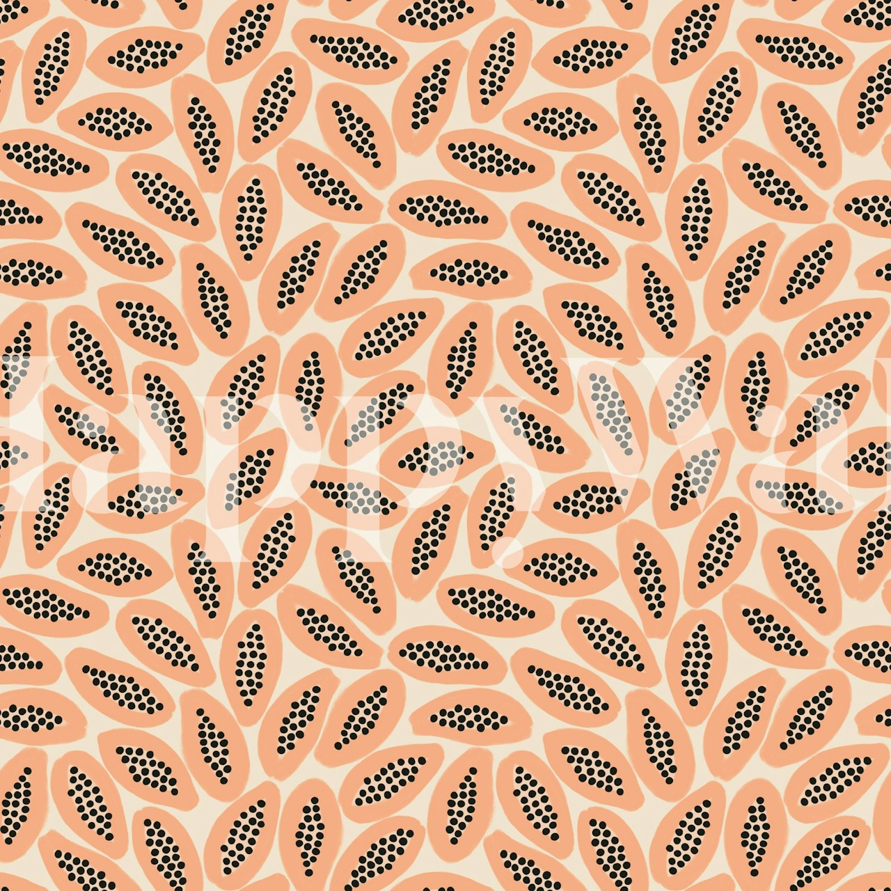 Papaya Party behang in een stijlvolle kamer