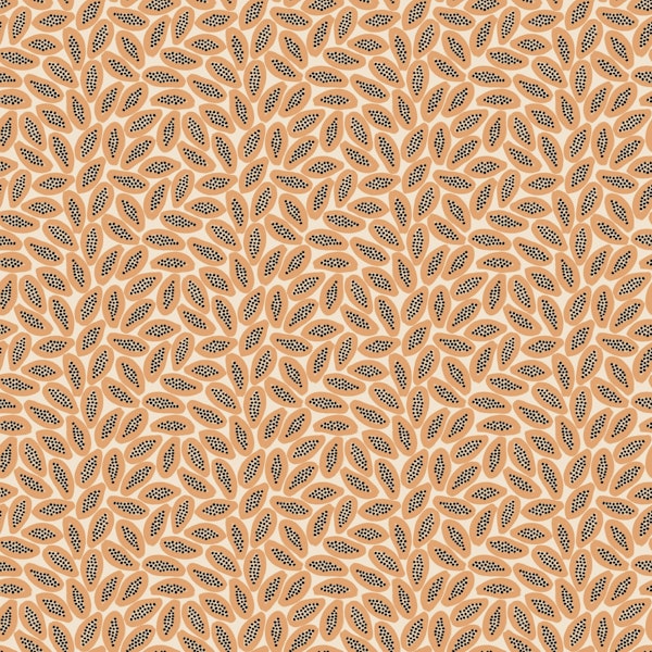 Papaya Party in peach on white