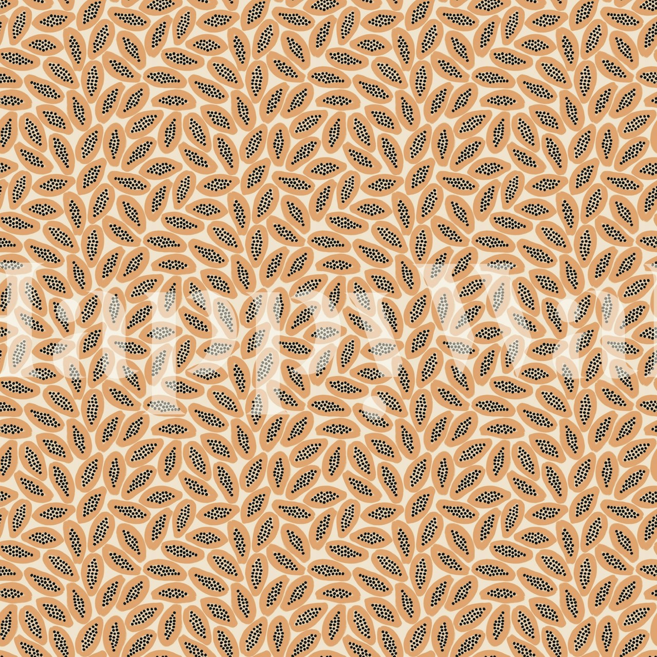 Papaya Party tapetti huoneasetelmassa