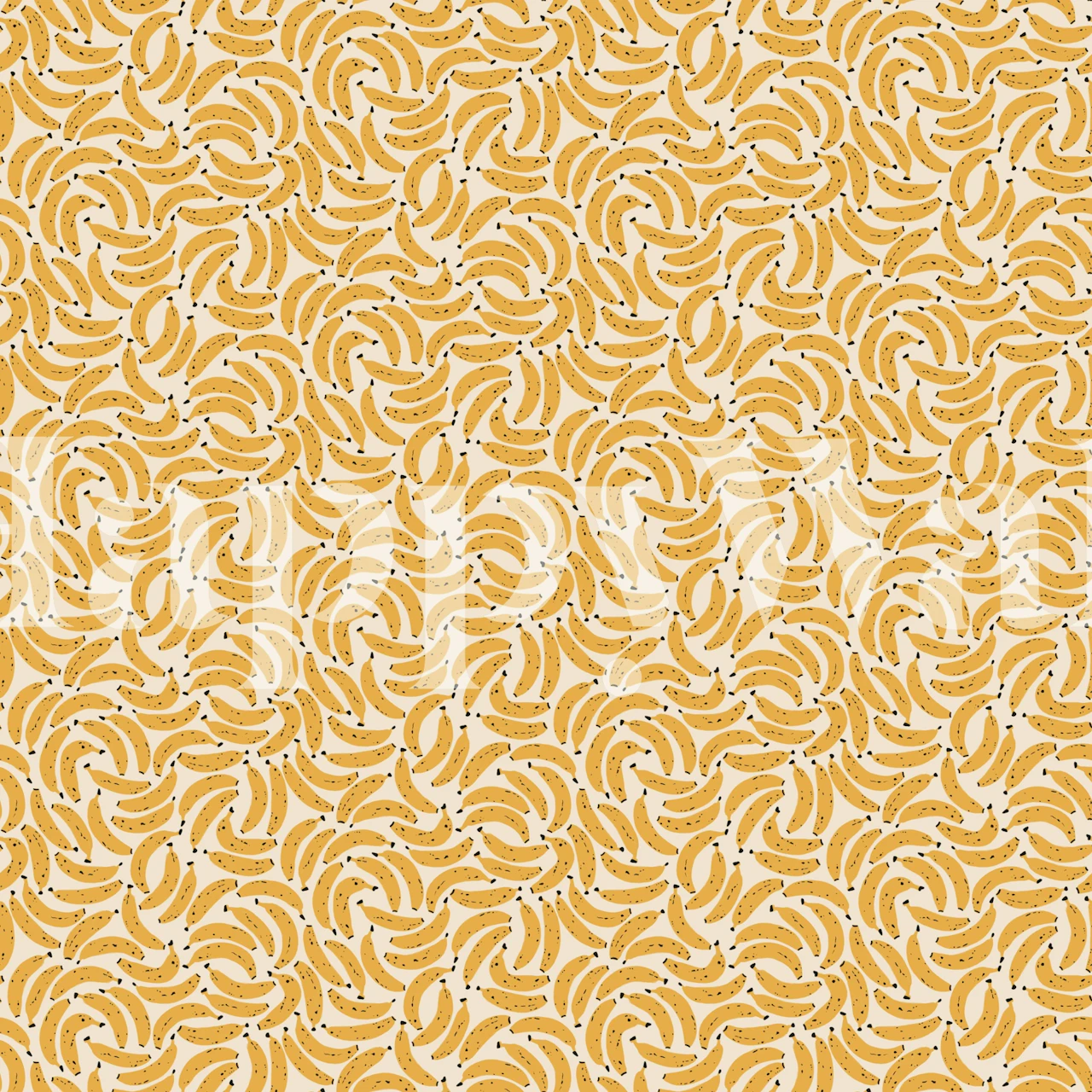 Tapeta w wzór bananów w pokoju