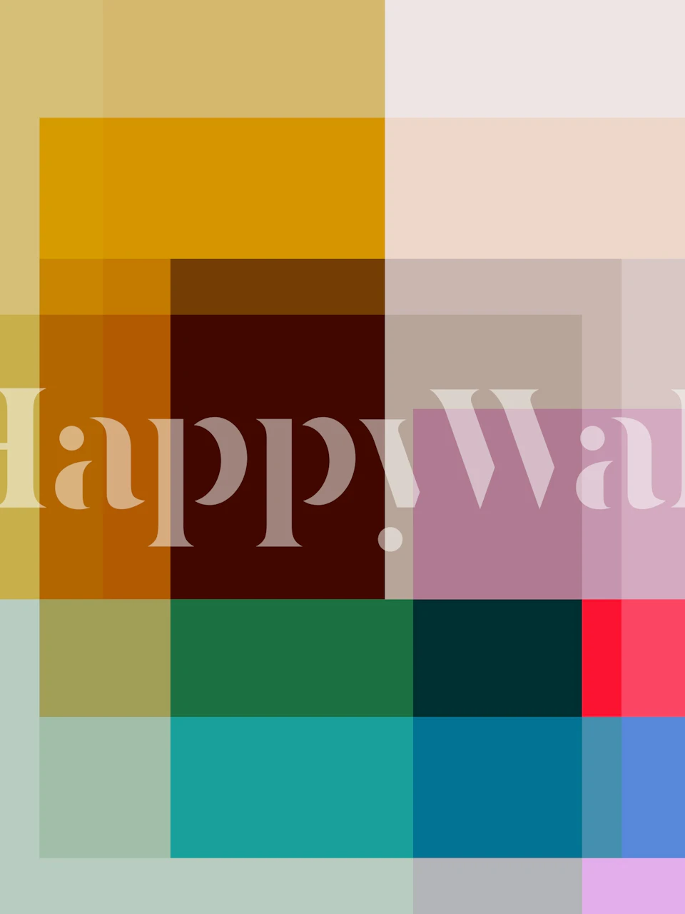 Layered squares wallpaper in een kamer