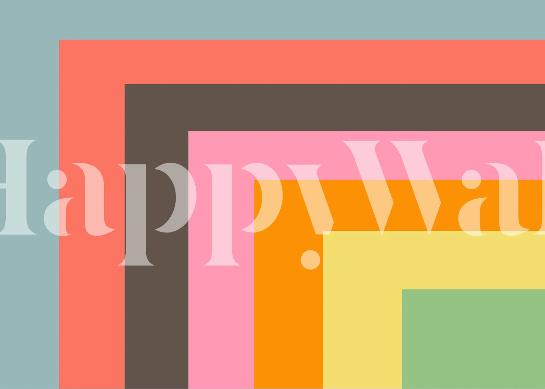 Layered rainbow design with peach, pink, green, orange, and blue colors wallpaper