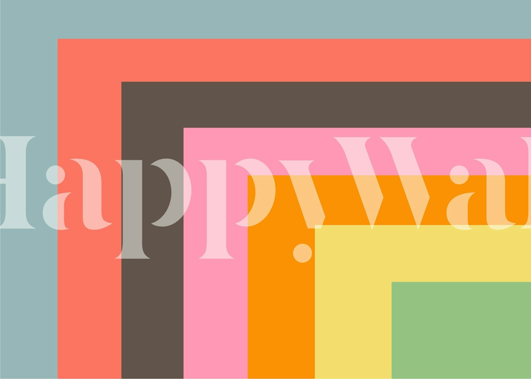 Layered rainbow design with peach, pink, green, orange, and blue colors wallpaper