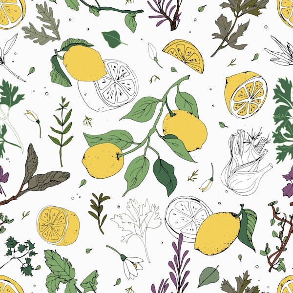 Lemons and herbs